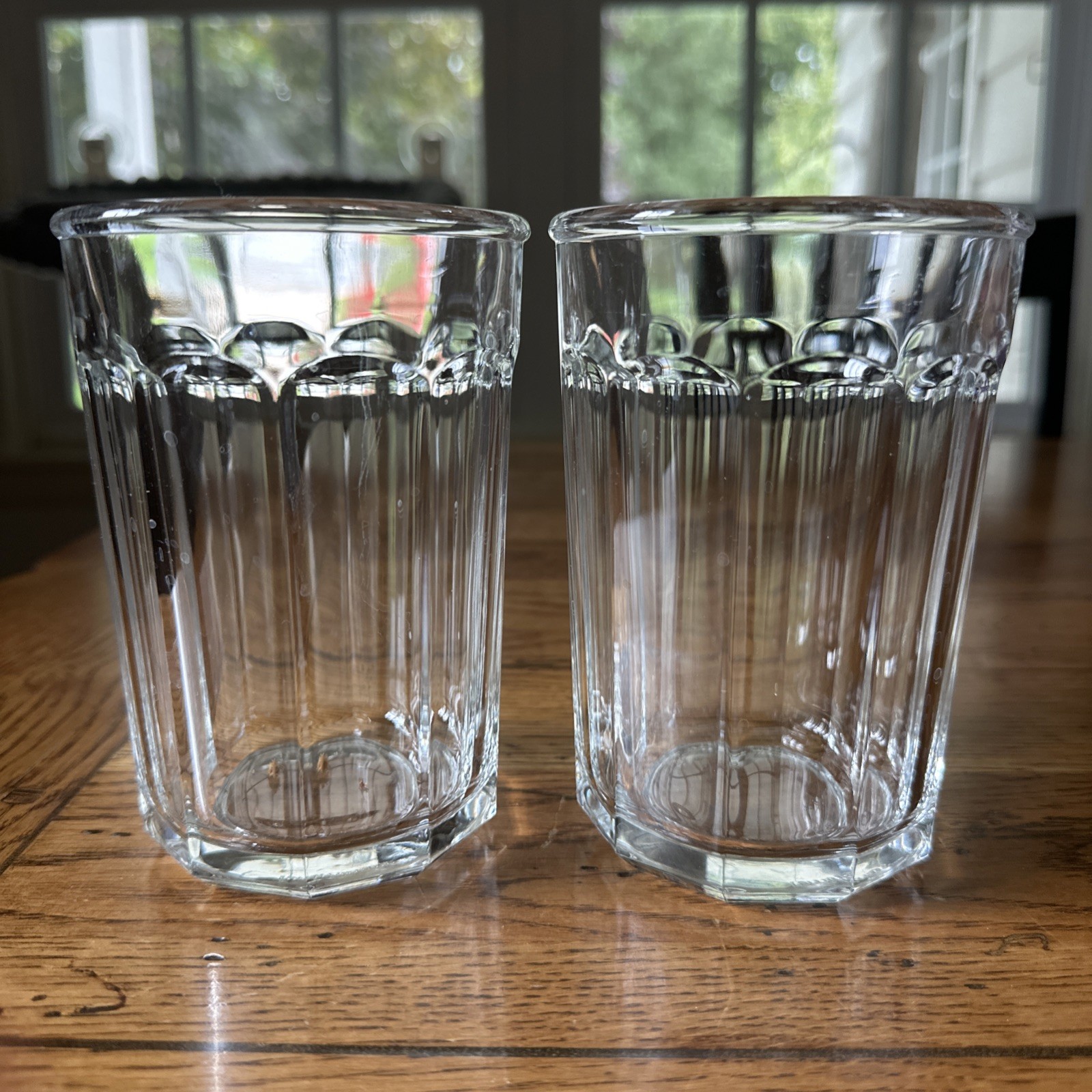Luminarc 10 Panel Clear Working Glass Tumbler 21oz 5.5” Tall Set of 2 VTG France