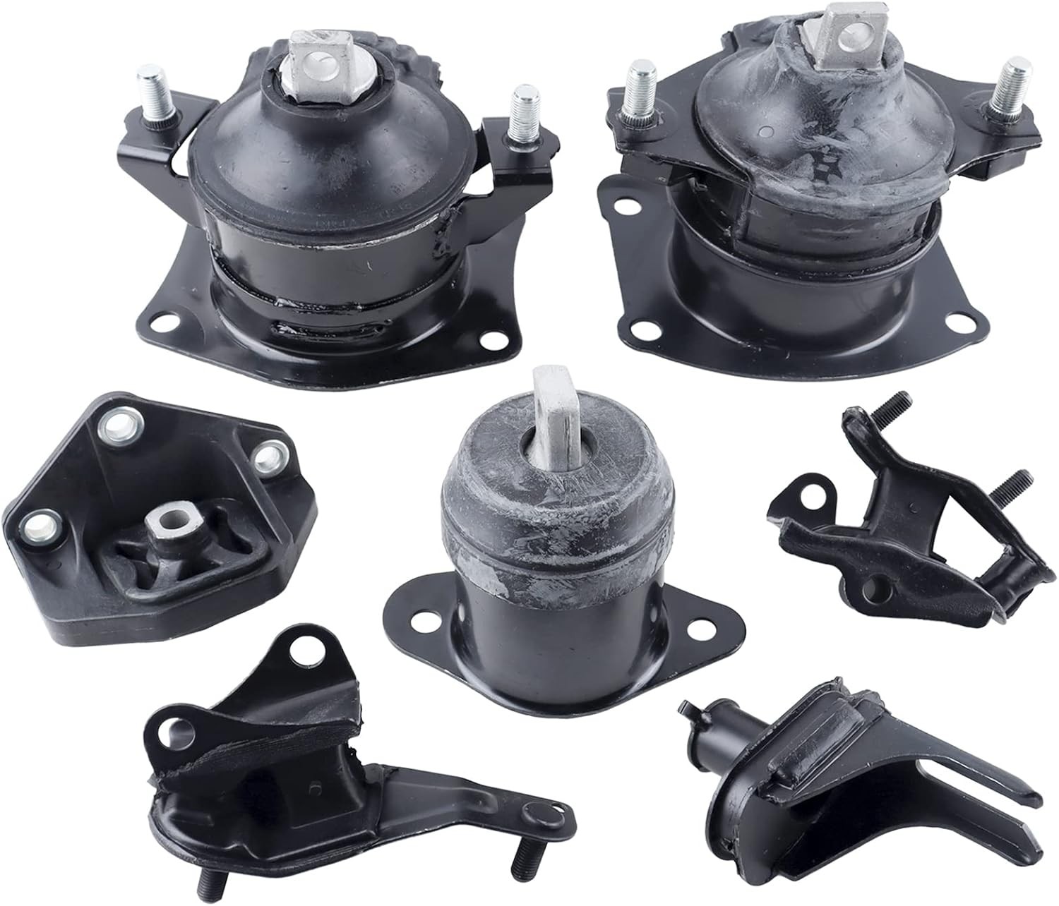 MUCO New Engine Motor and Trans Mount Set of 7 for 2004-2008 A-cura TSX Black 