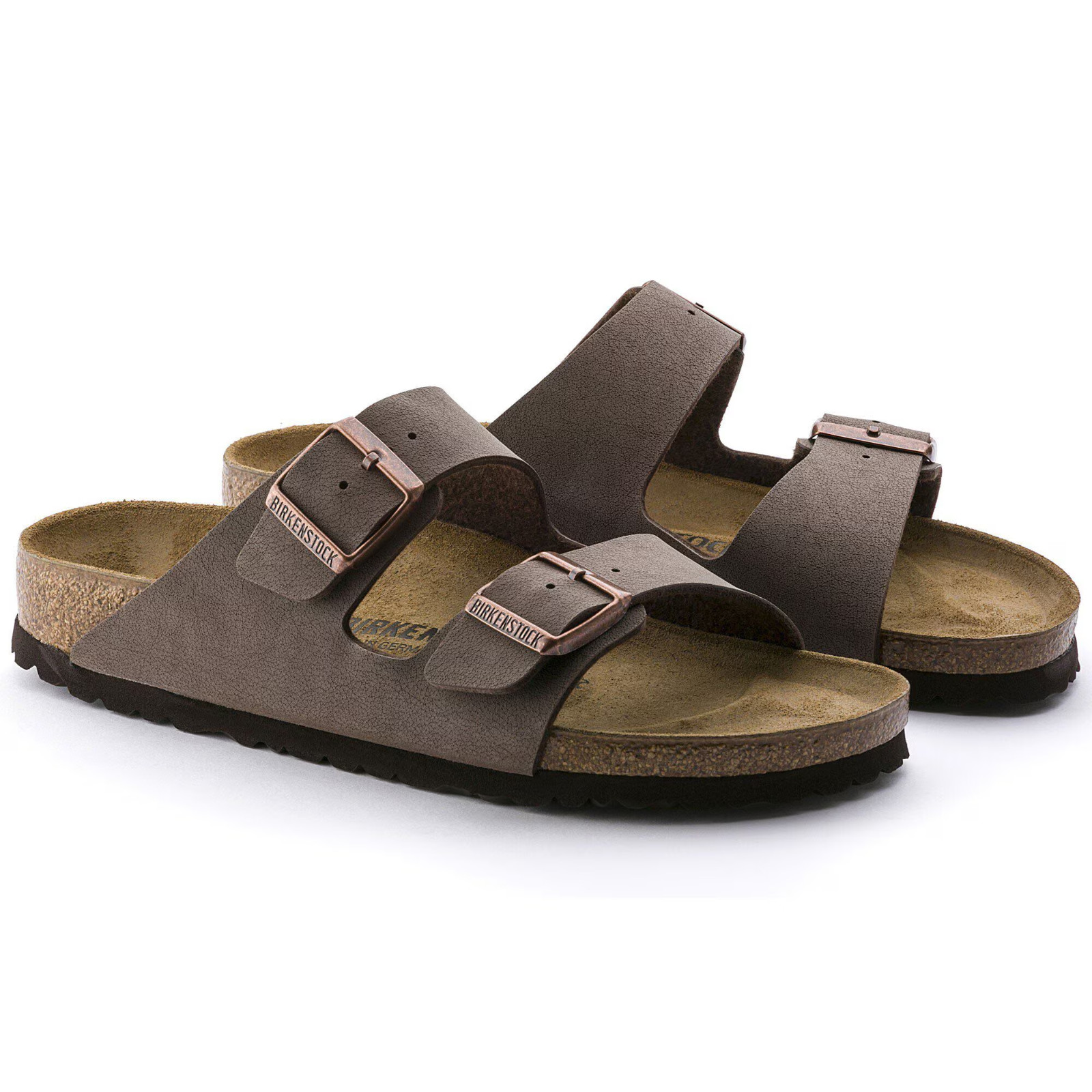 Birkenstock Arizona Birko-Flor Leather Mocha Unisex Summer Sandals Sizes 6–12
