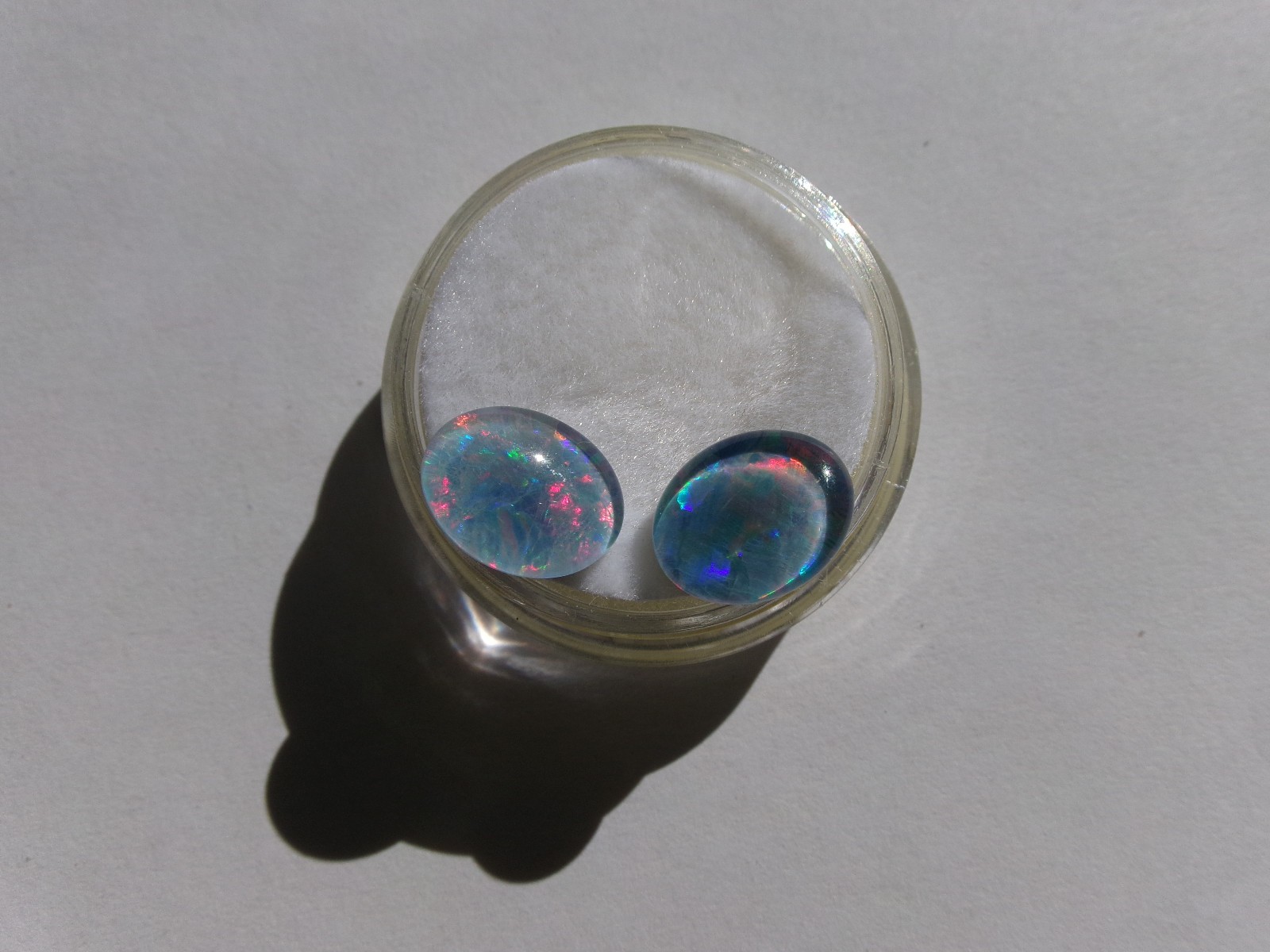Matched Pair Australian Opal Triplet 10x8mm Oval Cabochon Loose Gemstones Fire