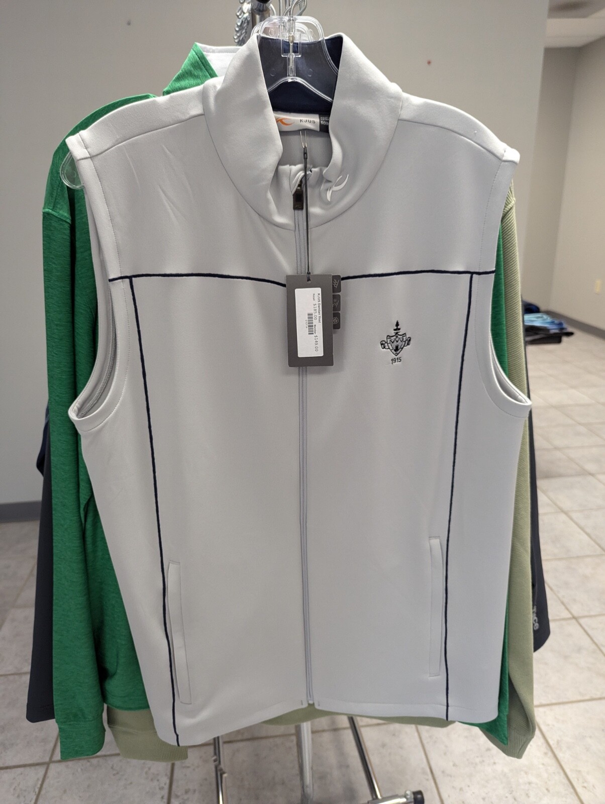 NWT MEN\'S KJUS DAMIAN FULL ZIP VEST, SIZE: M, COLOR: GRAY (M6)