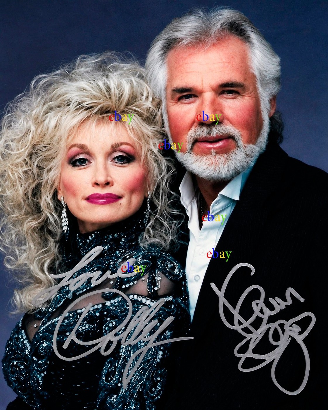 Dolly Pardon & Kenny Rogers 8x10 Autographed Signed Photo Reprint