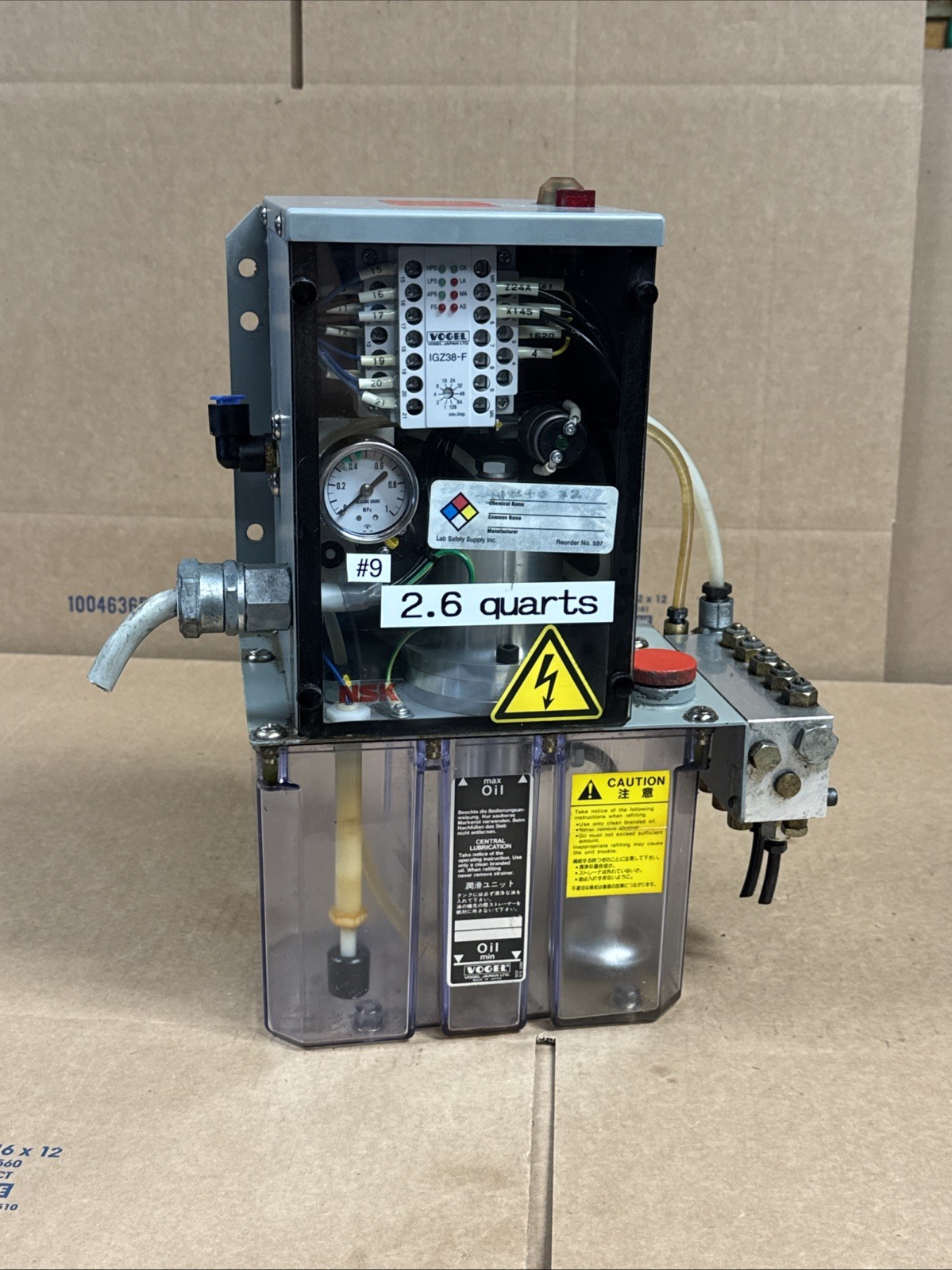 NSK VOGEL OAEF / MVF5-P1X4P2 Oil / Air Lubrication Lubricator Pump IGZ38-F 100V