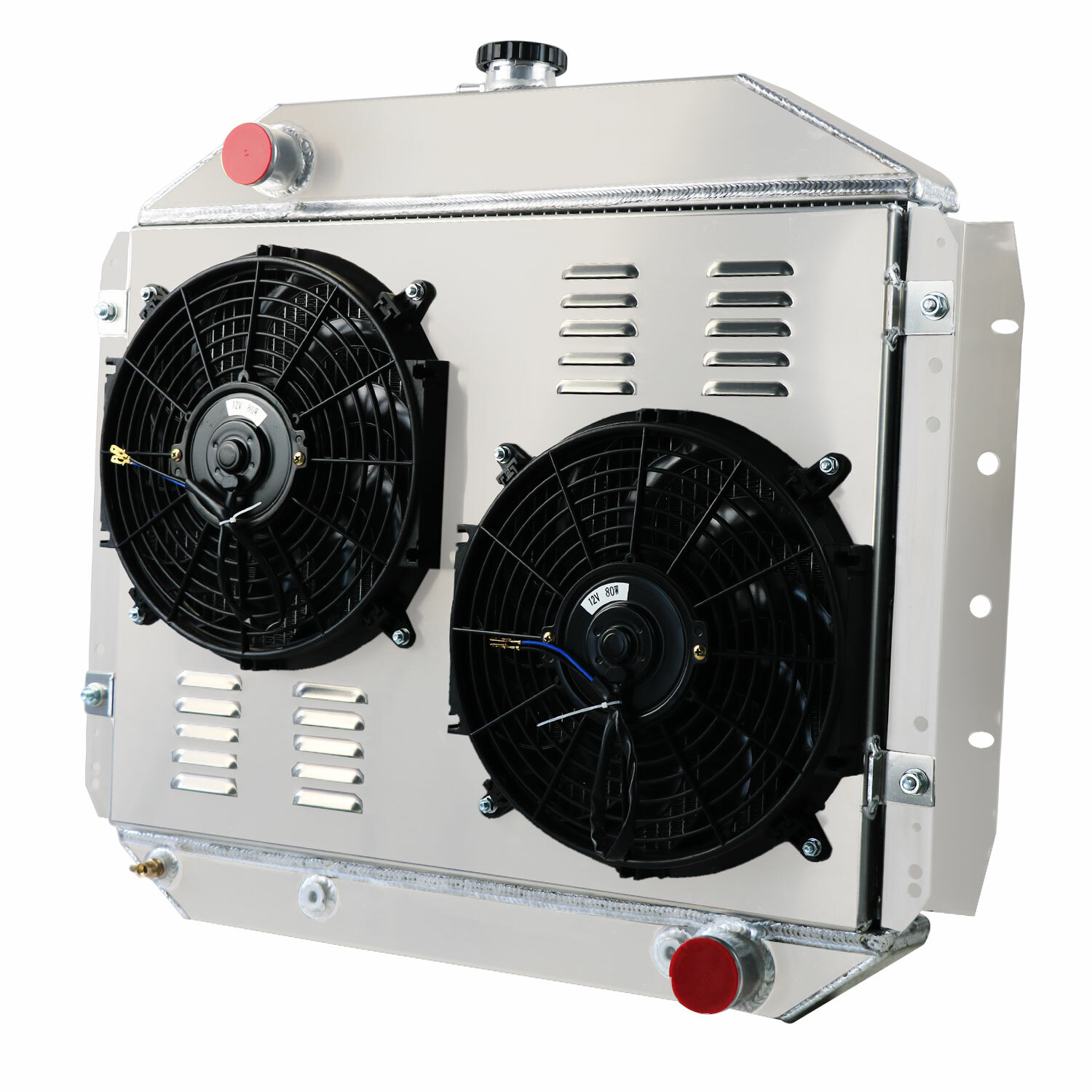 4 Row Radiator Shroud Fan For 1966-1979 Ford F100 F150 F250 F350 Pickup Chevy.V8