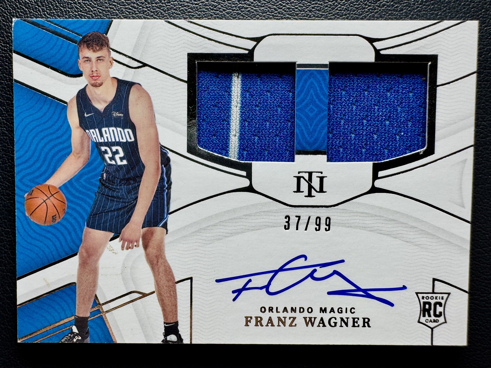 2021-22 National Treasures Franz Wagner Rookie RC Dual Jersey Patch Auto /99