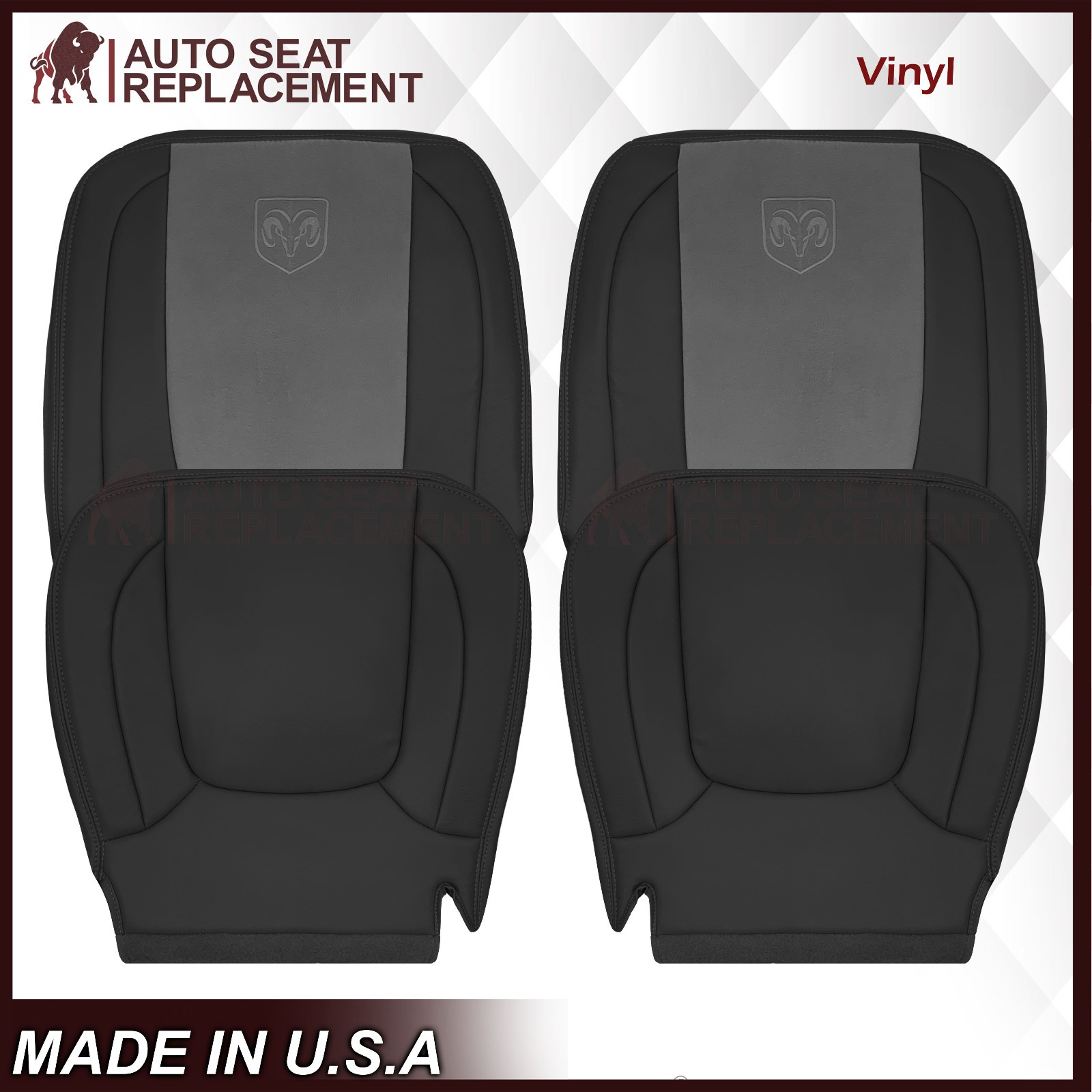 2004 2005 For Dodge Ram 1500 2500 3500 SLT Laramie Front Seat Cover In Dark Gray