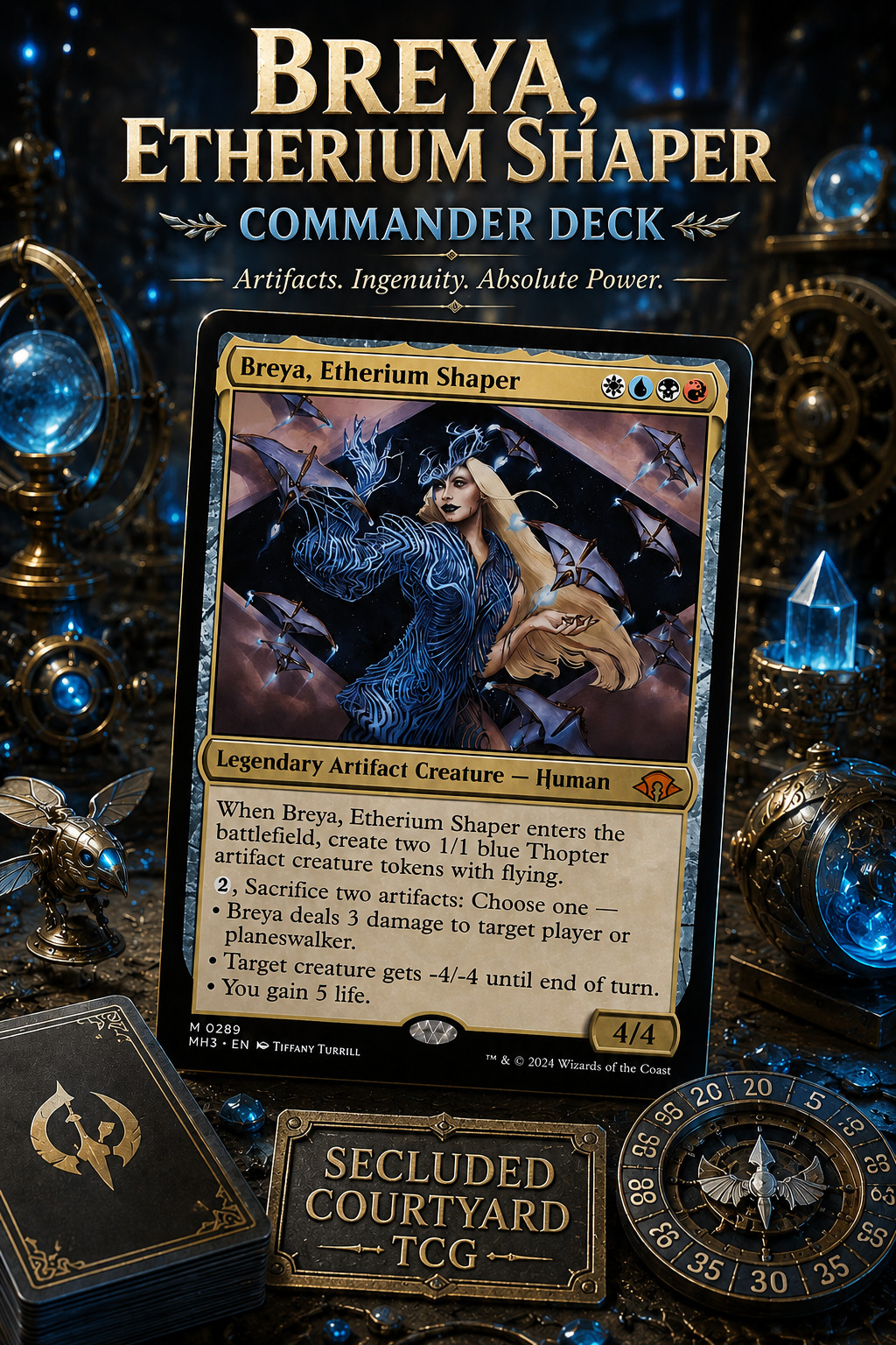 Breya, Etherium Shaper ARTIFACTS AFFINITY Magic MTG Custom Commander Precon Deck