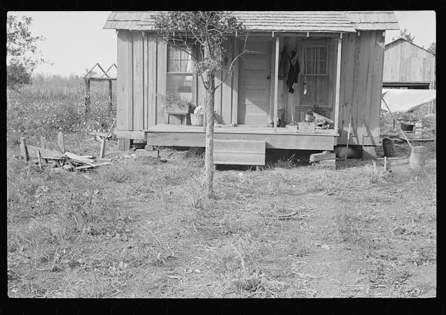 Photo:Rural Cabin Farmhouse 1930s Porch Yard Photograph