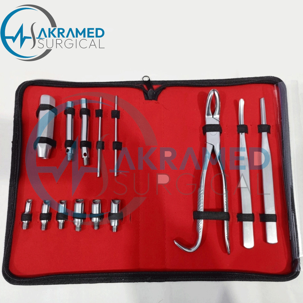 Equine Dental Burgess Wolf Tooth Extractor Large Stainless Steel 14 Pcs Set