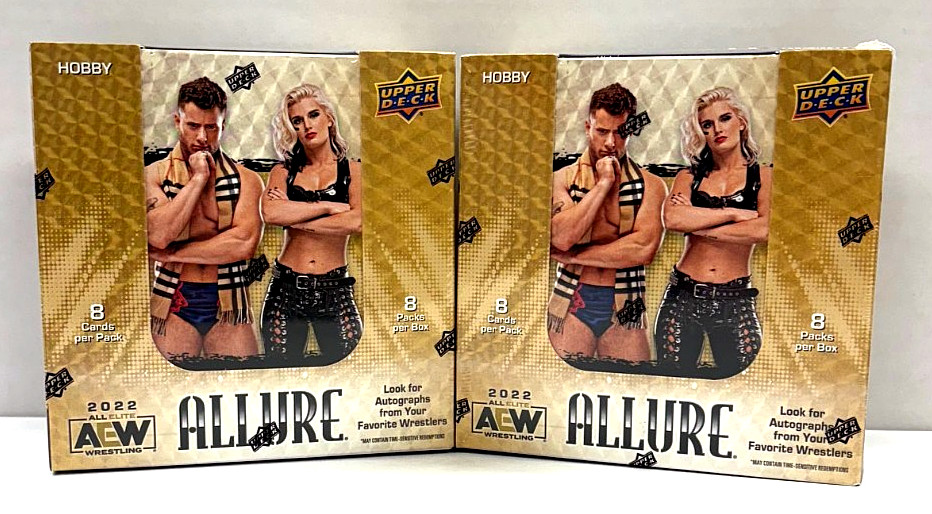 2022 Upper Deck Allure All Elite AEW Wrestling Factory Sealed Hobby Box Lot of 2 2022 Upper Deck Allure All Elite AEW Wrestling Factory Sealed Hobby Box Lot of 2