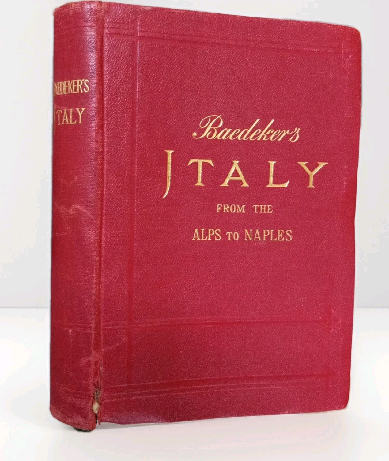Antique 1909 Baedeker's ITALY FROM THE ALPS TO NAPLES 2nd Ed. Maps Complete & VG