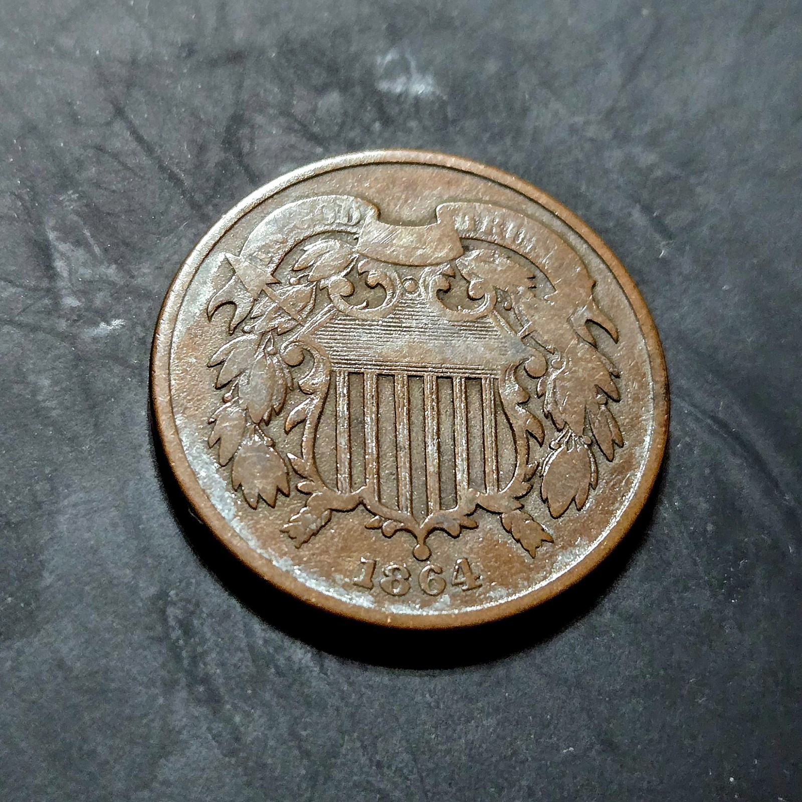 1864 Two Cent Piece, Nice Condition