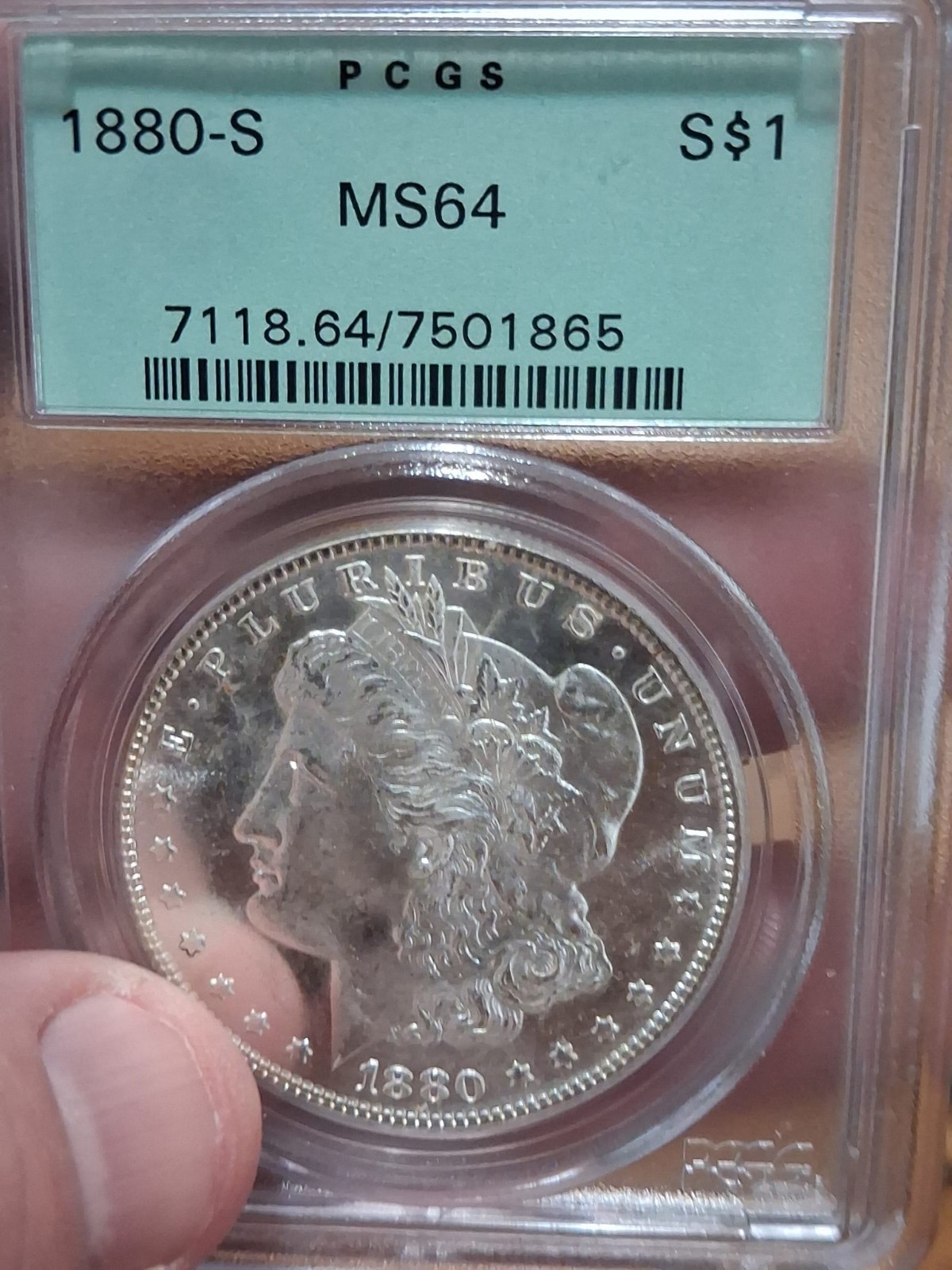 1880-S Morgan Silver Dollar PCGS Old Green Holder MS64 Blinding Luster See Vid