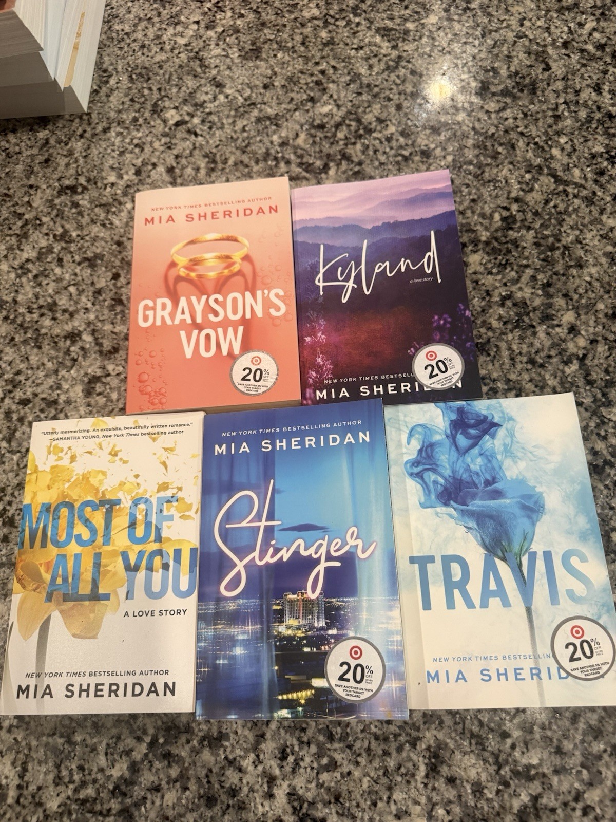 Mia Sheridan 6-Book Paperback Romance Lot - Kyland Travis Stinger Grayson\'s Vow Mia Sheridan 6-Book Paperback Romance Lot - Kyland Travis Stinger Grayson\'s Vow