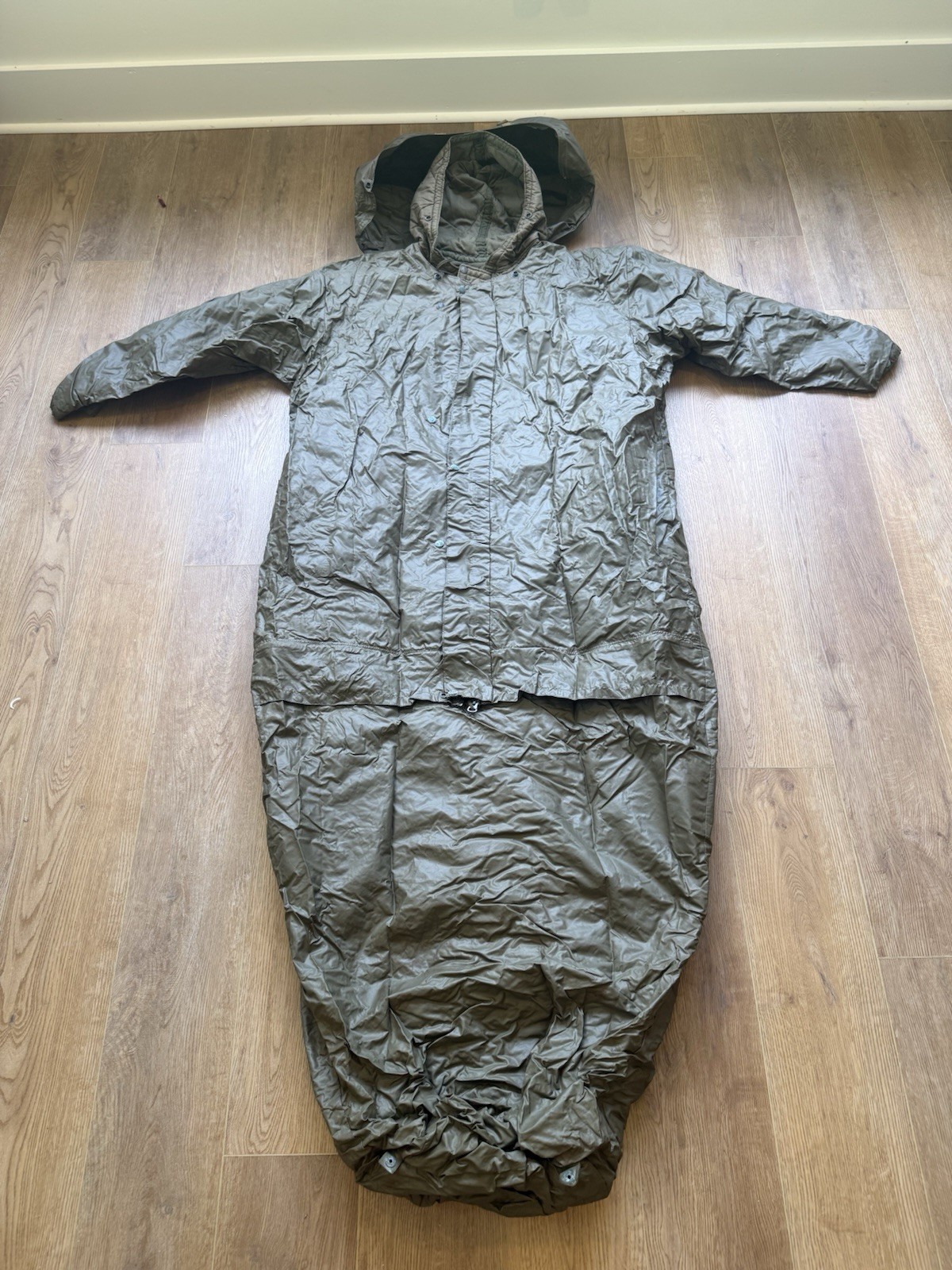 Vintage German Military Sniper Sleeping Bag With Arms Half Zip Tactical Larp