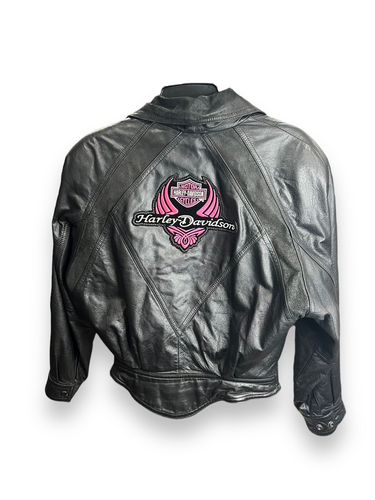Wilsons Black Leather Motorcycle Jacket Vintage Biker Harley Davidson Size XS
