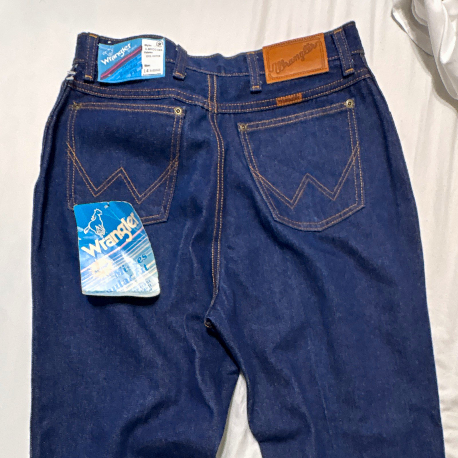 Vintage Wrangler Miss Regular Fit Blue Denim Jeans Size 14 100% Cotton A-MR001WA