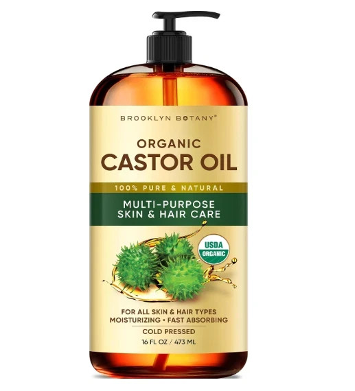 Premium Organic Castor Oil 100% Pure and Hexane-Free Cold-Pressed Beauty 16 fl.