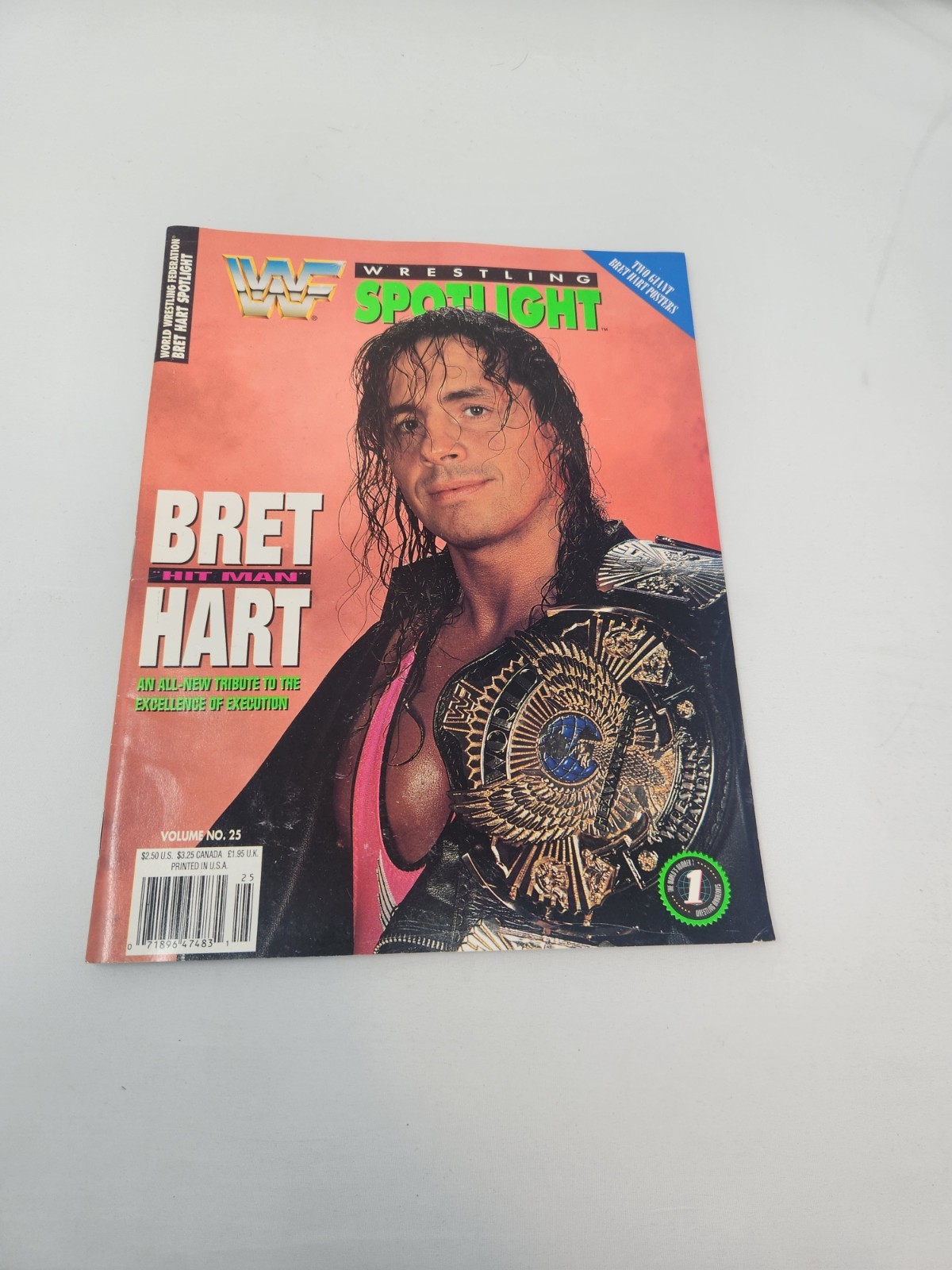 WWF WWE Spotlight MAgazine Bret Hitman Hart Vol 25 With Poster WWF WWE Spotlight MAgazine Bret Hitman Hart Vol 25 With Poster
