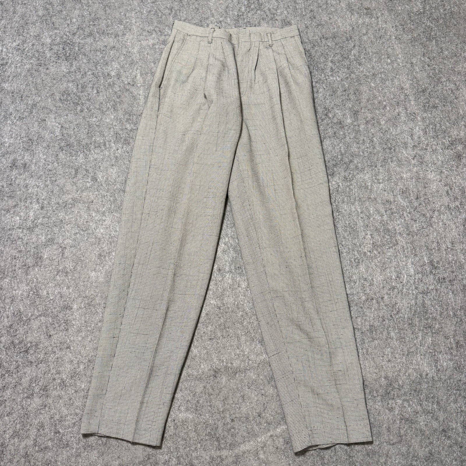 VTG 80s 90s Cotler Houndstooth Pleated Trousers Pants Made in USA Mens 30 L