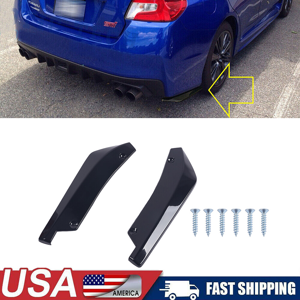Universal Car Rear Spats Bumper Lip Splitter Diffuser Canard Spoiler Gloss Black