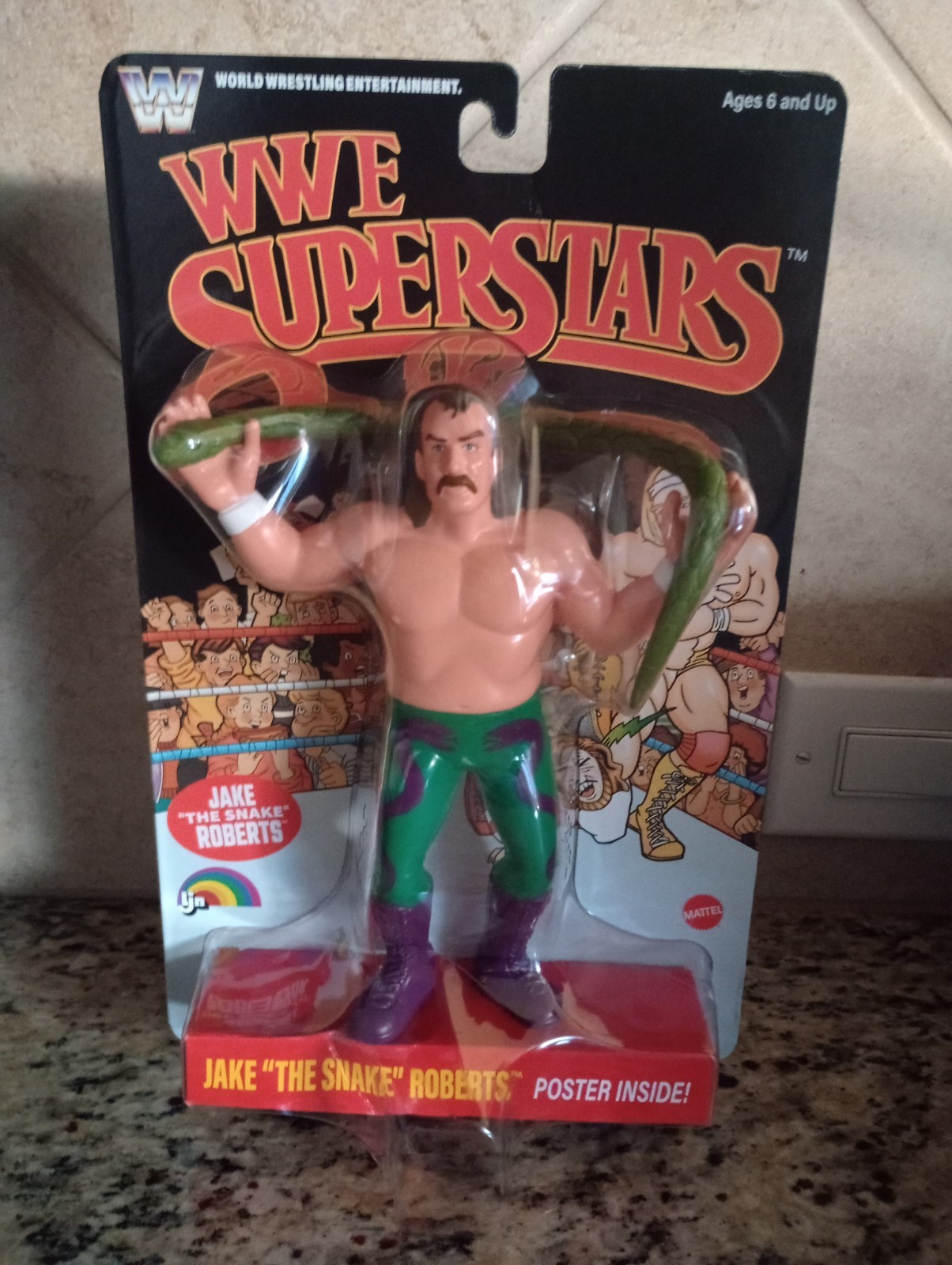 Mattel Jake The Snake Roberts LJN WWE Superstars Black Chase Damaged Cardback Mattel Jake The Snake Roberts LJN WWE Superstars Black Chase Damaged Cardback