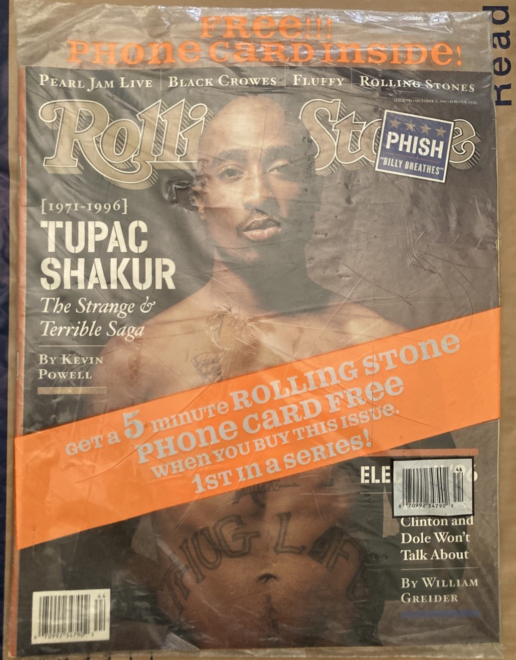 2Pac Rolling Stone #746 October 31st 1996 Factory Sealed Polybag Extremely Rare