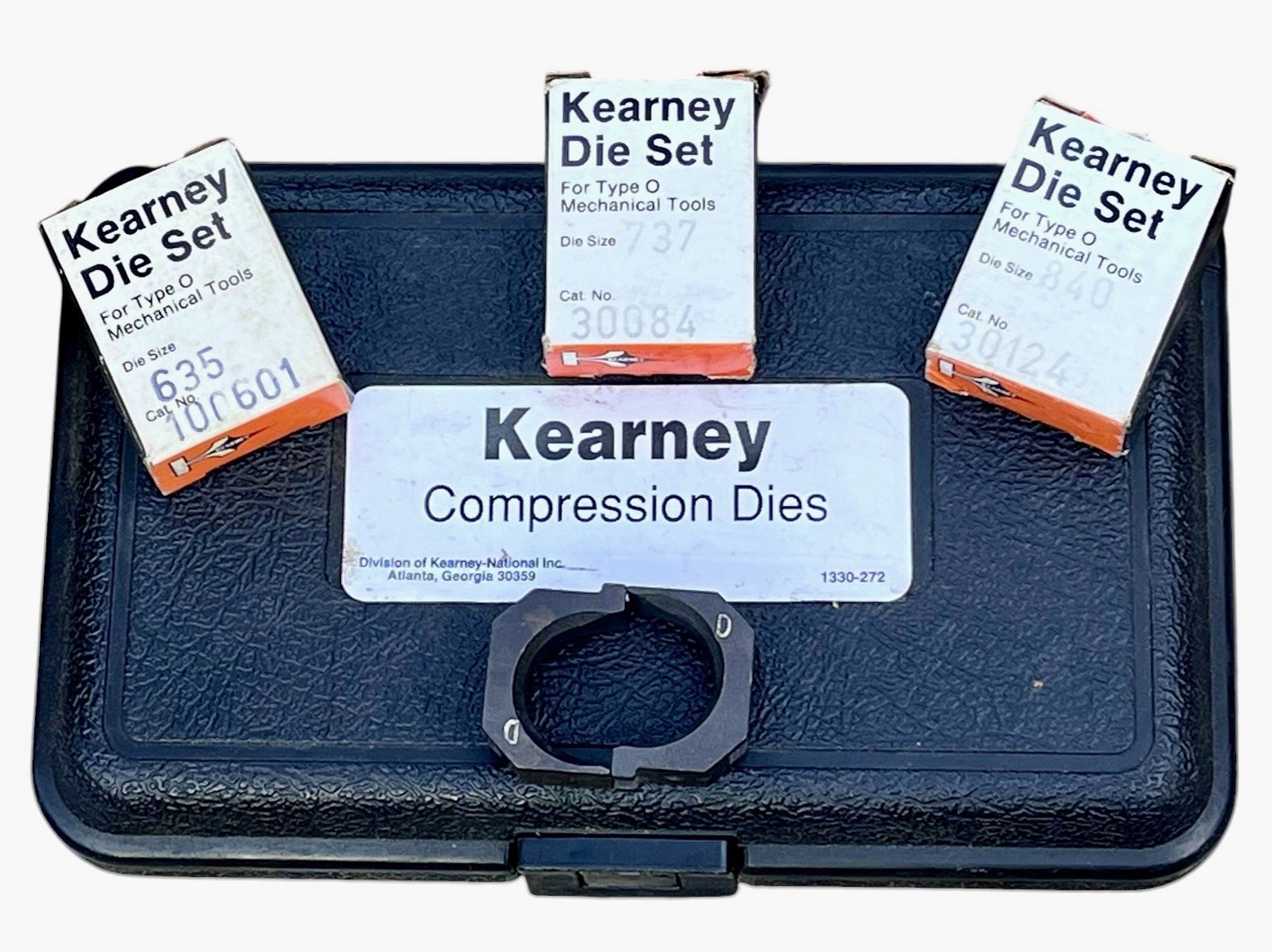 Kearney Type O Compression Die Set – 4 Dies w/ Original Boxes & Kearney Case