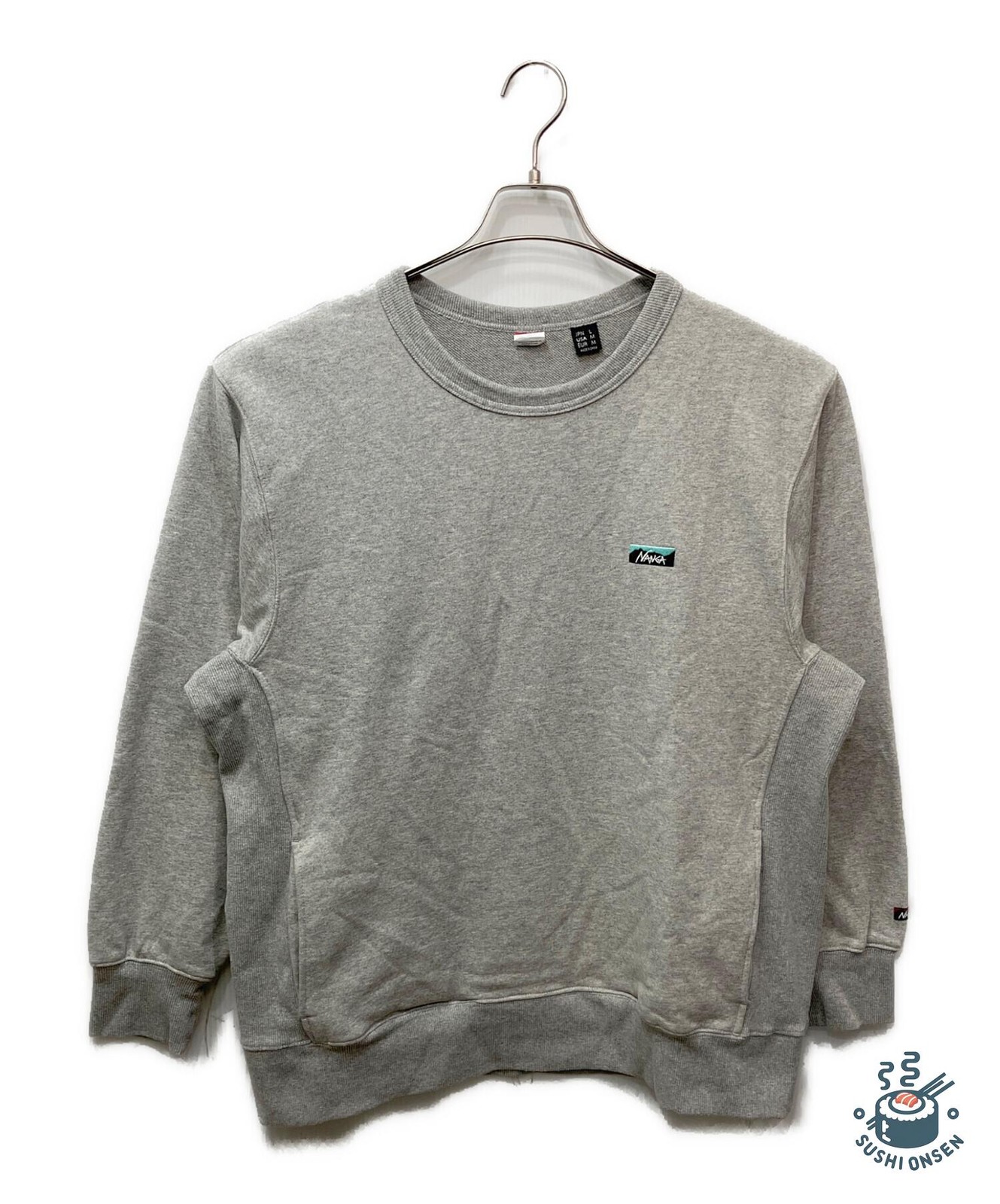 NANGA ECO HYBRID MINI BOX LOGO EMBROIDERY SWEATSHIRT Size: L Gray NW2441-1F013
