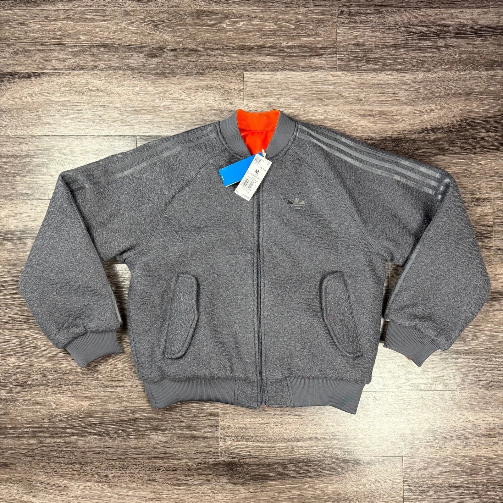 MEDIUM - Adidas Reversible Superstar Bomber Jacket Gray Orange Men’s KR7618 MEDIUM - Adidas Reversible Superstar Bomber Jacket Gray Orange Men’s KR7618