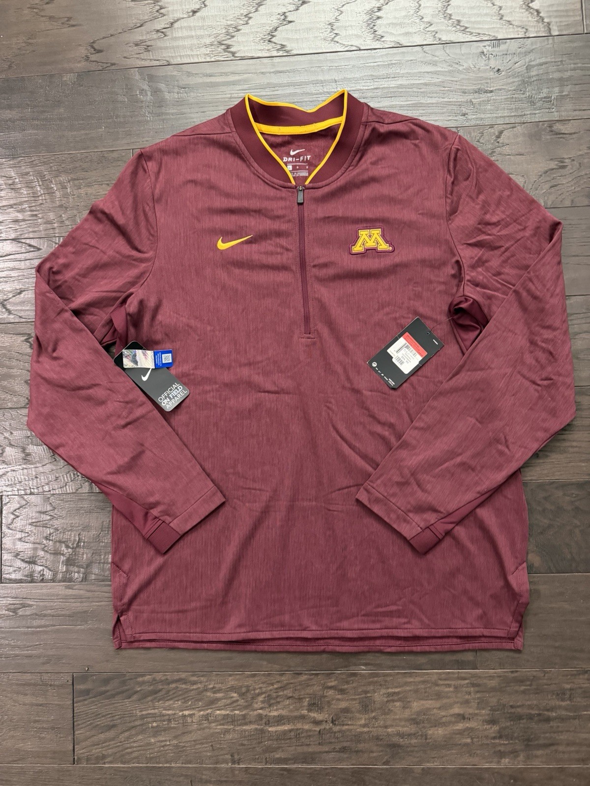 Nike Minnesota Gophers Dri Fit 1/4 Zip Pullover Mens Large NWT NCAA Football
