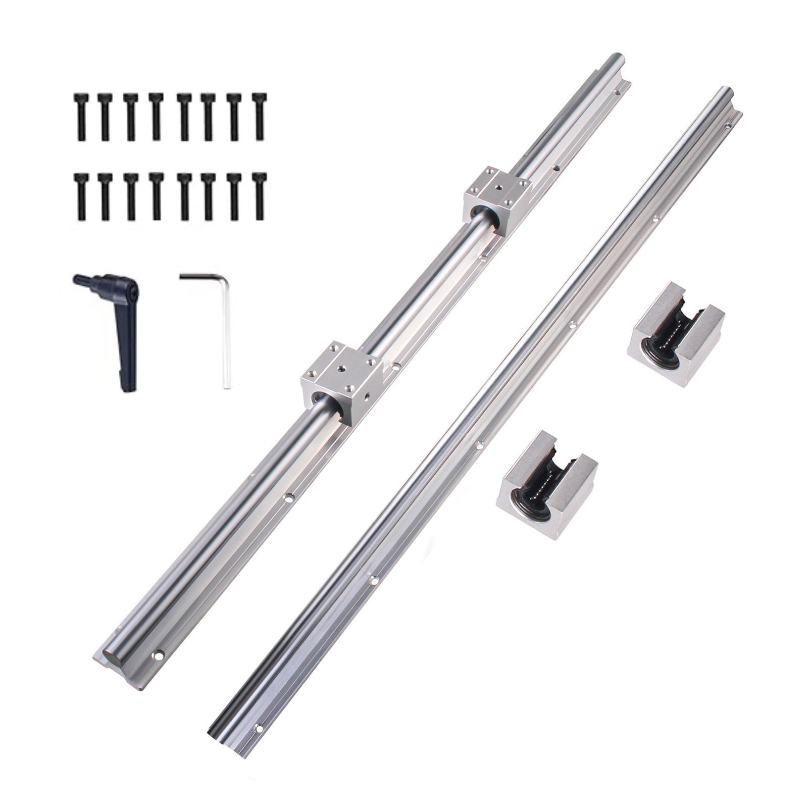 2 x SBR25 Fully Supported Linear Rail L300-1500mm with 4 x SBR25UU Bearing Block