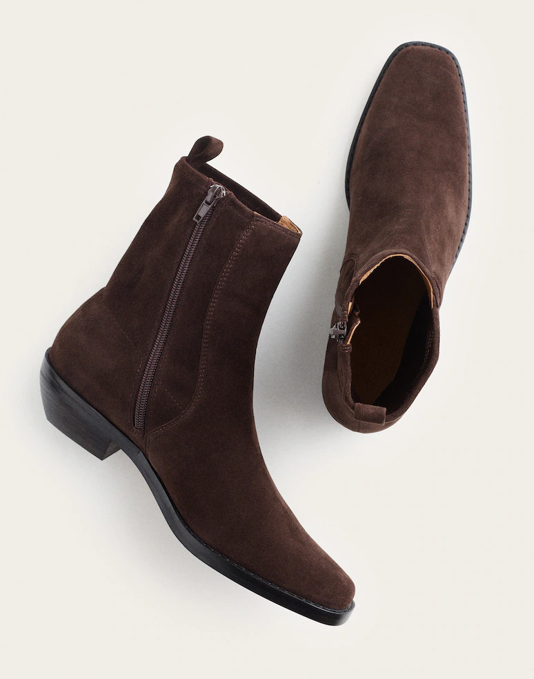 Madewell Women's Idris Ankle Boot Dark Brown Suede style NX430 $198
