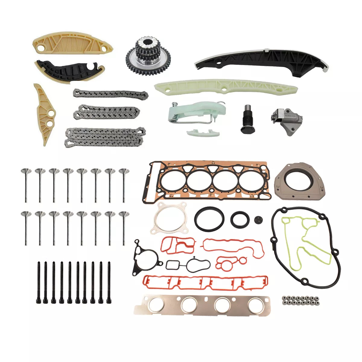 Timing Chain Head Gasket Set Intake Exhaust Valves Kit Replacement