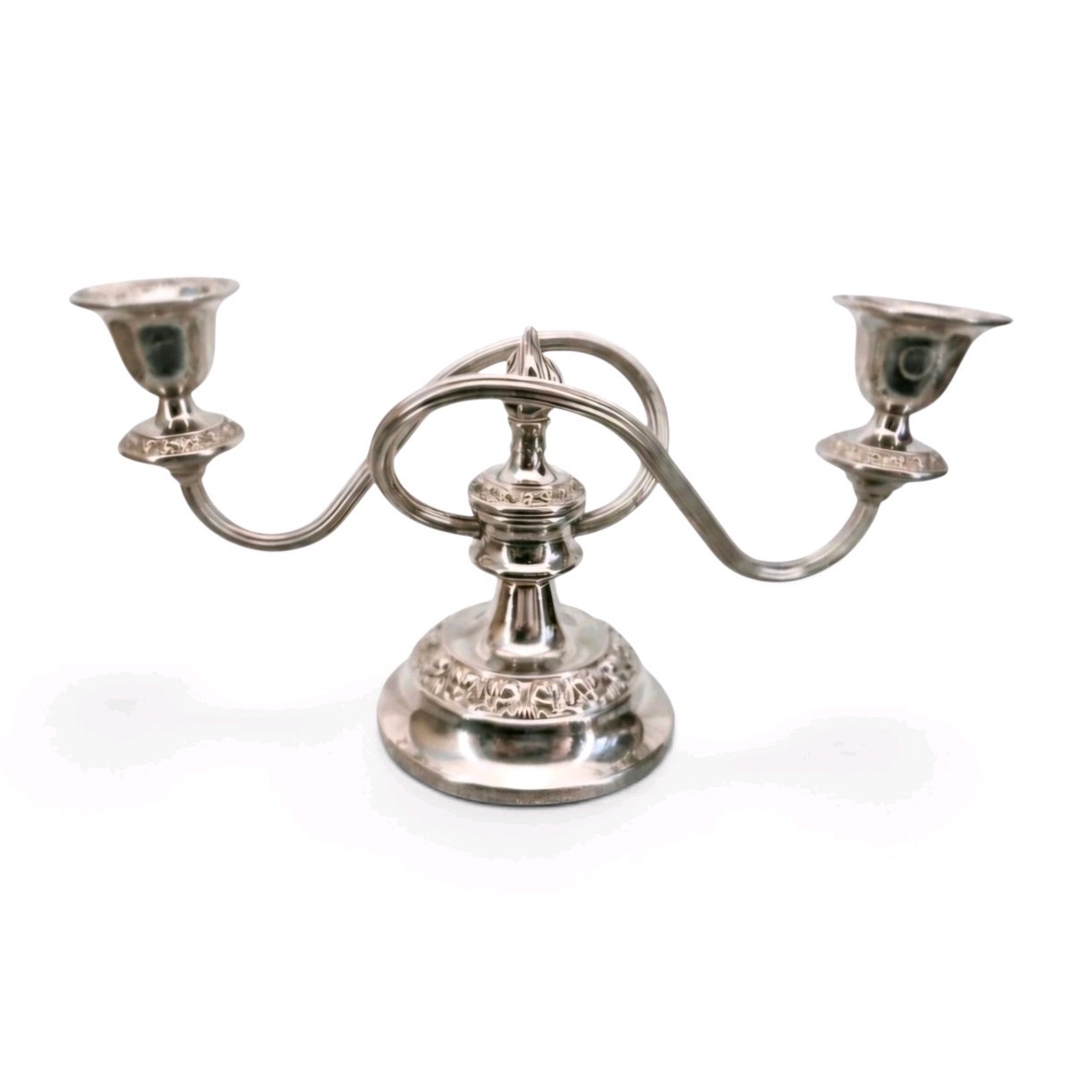 Vintage Ianthe Silver Plated Candelabrum 2-Light Candle Holder England 27cm