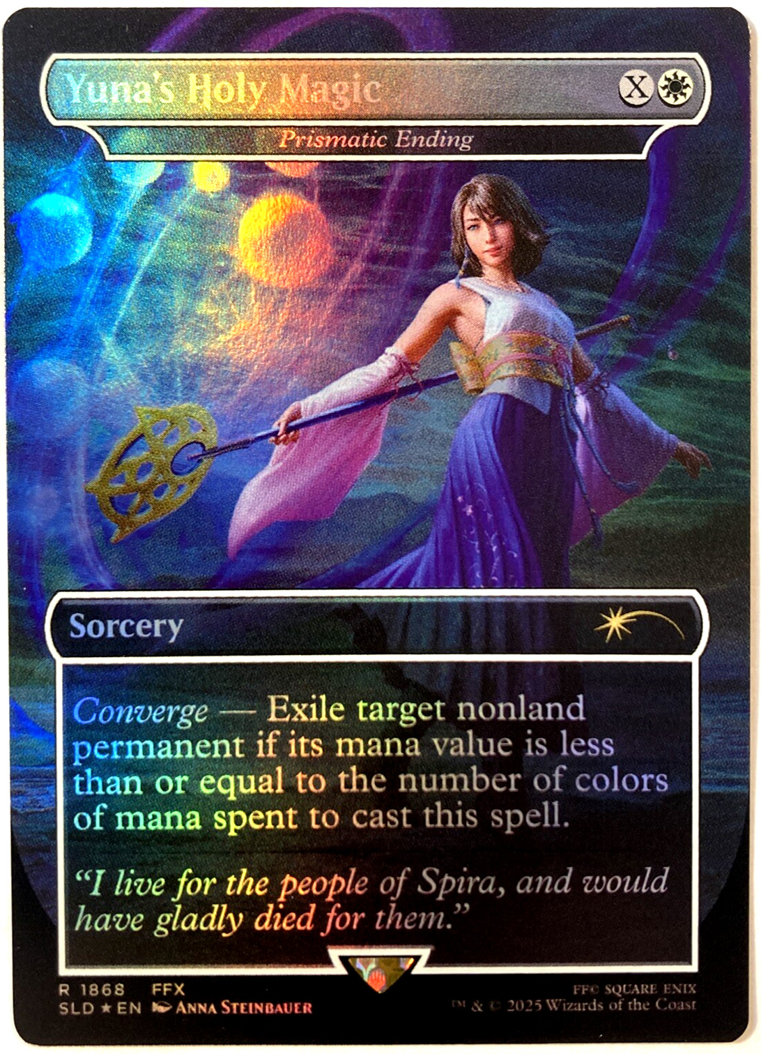 MTG Yuna\'s Holy Magic (Rainbow Foil) Secret Lair x Final Fantasy 1868 FFX FF10