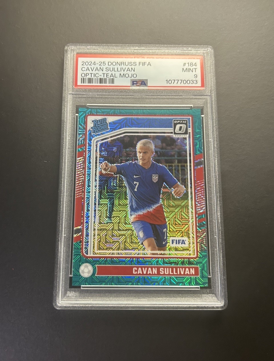 Cavan Sullivan PSA 9 Optic Rated Rookie /49 2024-25 Donruss FIFA #184 Teal Mojo 