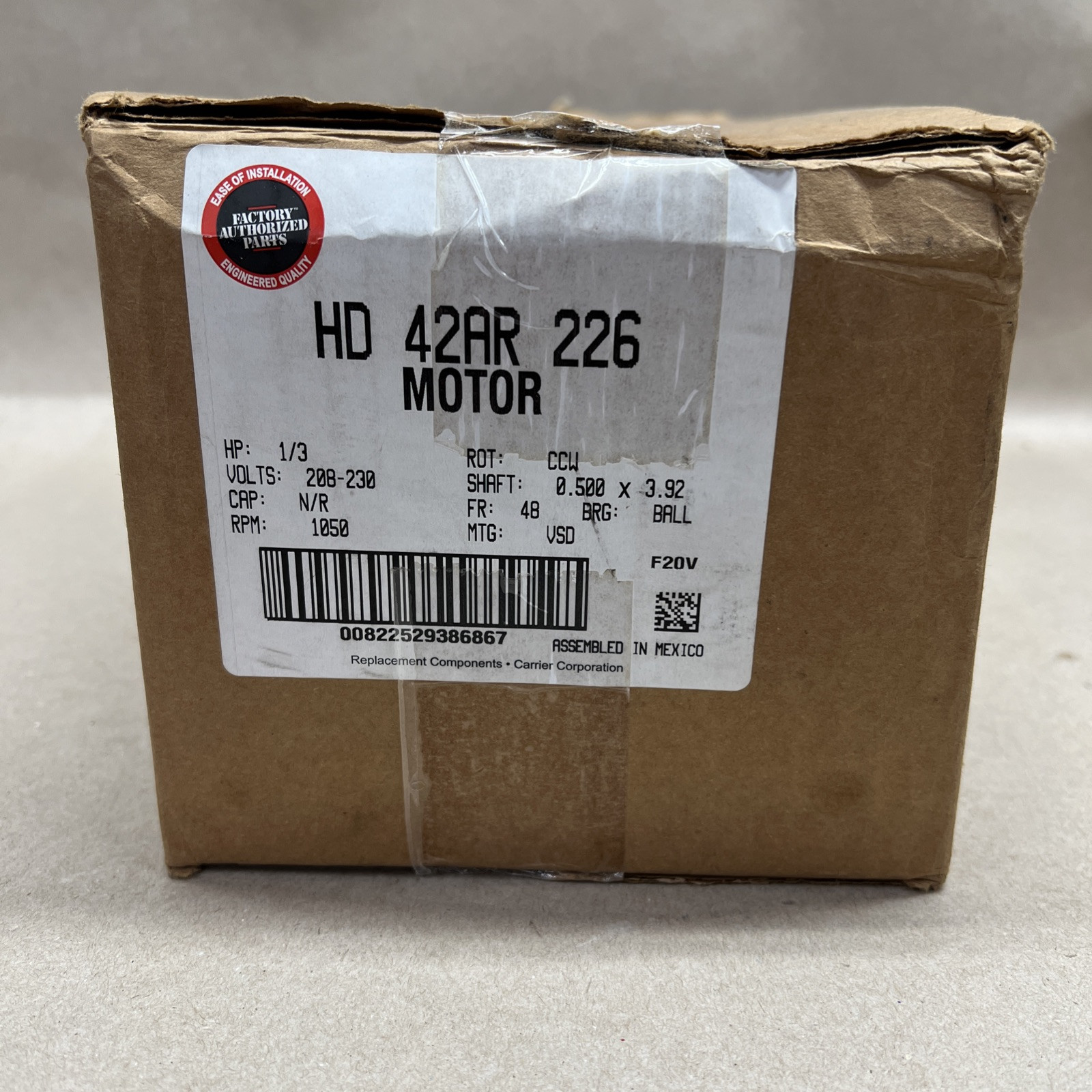 Genteq X13 5SME39DXL181 ECM Blower Motor 1/3HP 1050RPM 208-230V HD42AR226