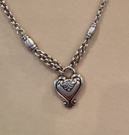 BRIGHTON Blaire Heart Chain Pendant NECKLACE #376,   18” Chain