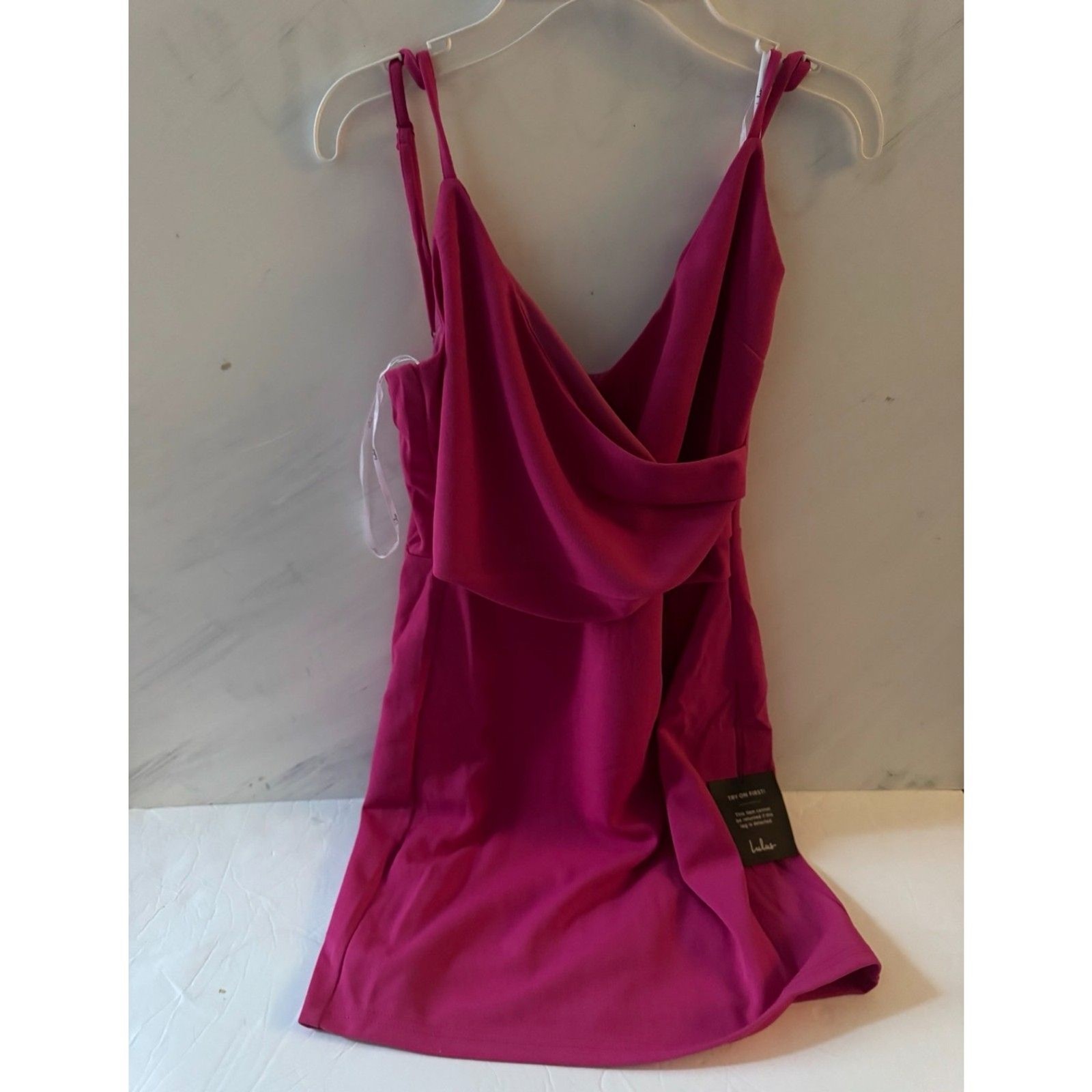 Lulus Hot Pink/Magenta Cowl Neck Mini Dress Size Small NWT