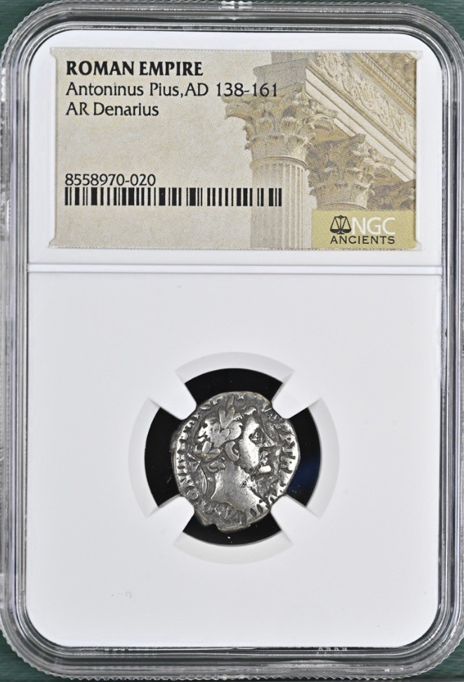 Roman Emperor Antoninus Pius Silver Denarius 138AD-161AD NGC Genuine Coin