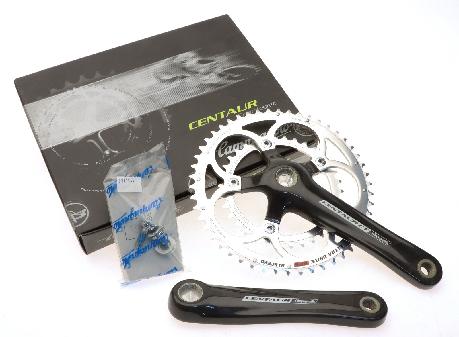 Campagnolo Centaur Carbon Compact Crankset 10s 50/34T 172.5mm 2005 NOS NEW