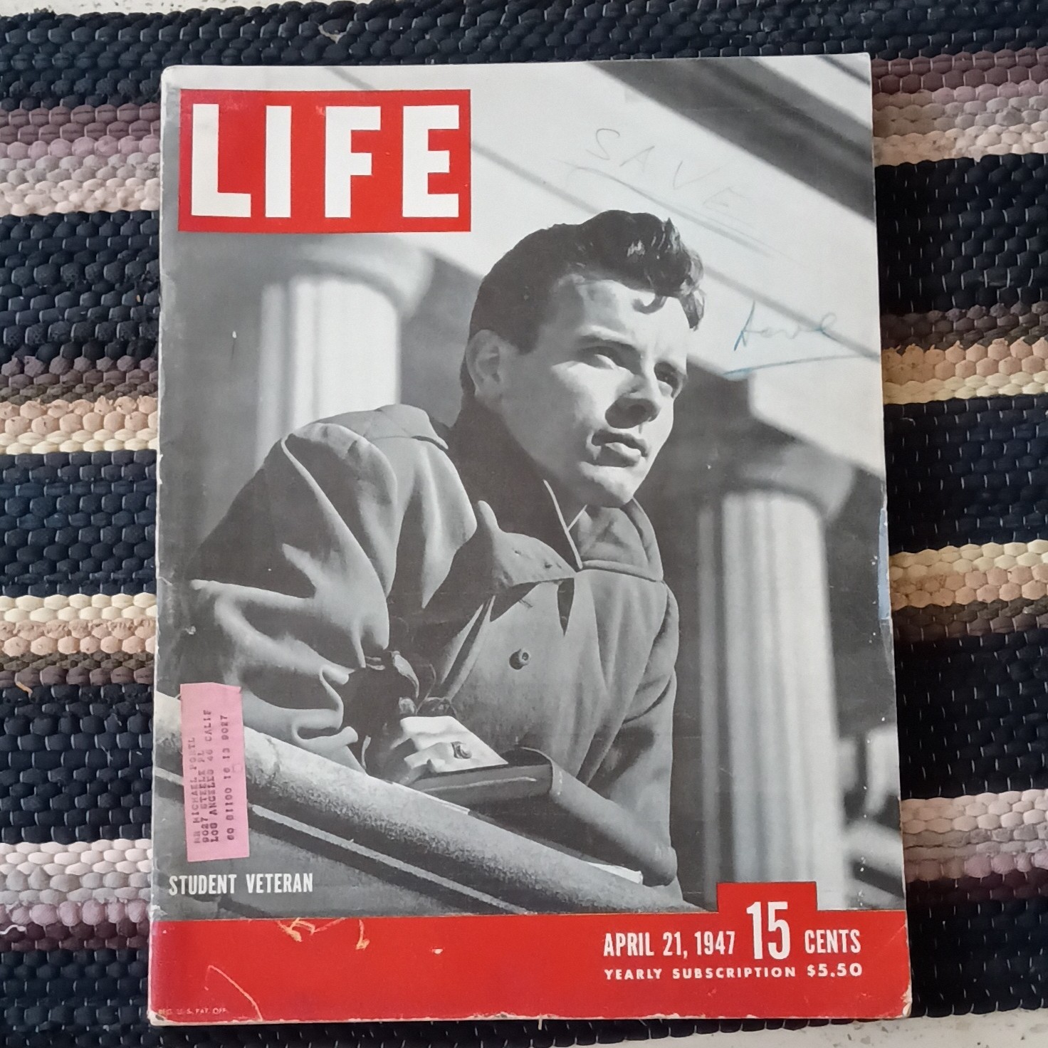 Life Magazine April 21, 1947 Issue Student Veteran Cover Illustrated News Life Magazine April 21, 1947 Issue Student Veteran Cover Illustrated News