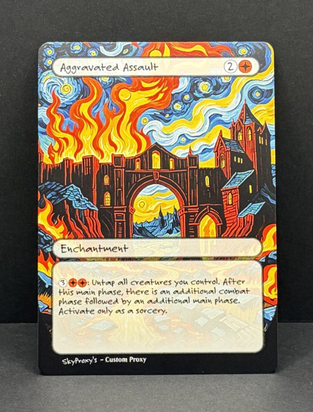 MTG - Aggravated Assault - Van Gogh Style - Card For EDH and Playtest