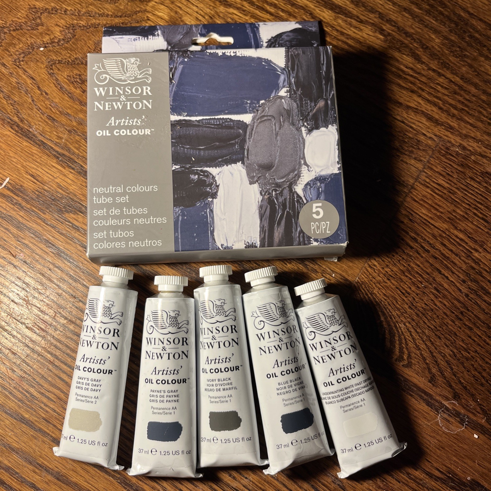 Winsor and Newton Neutral Colors 5 X 37 ml Professional Tube Art Set Boxed NIB