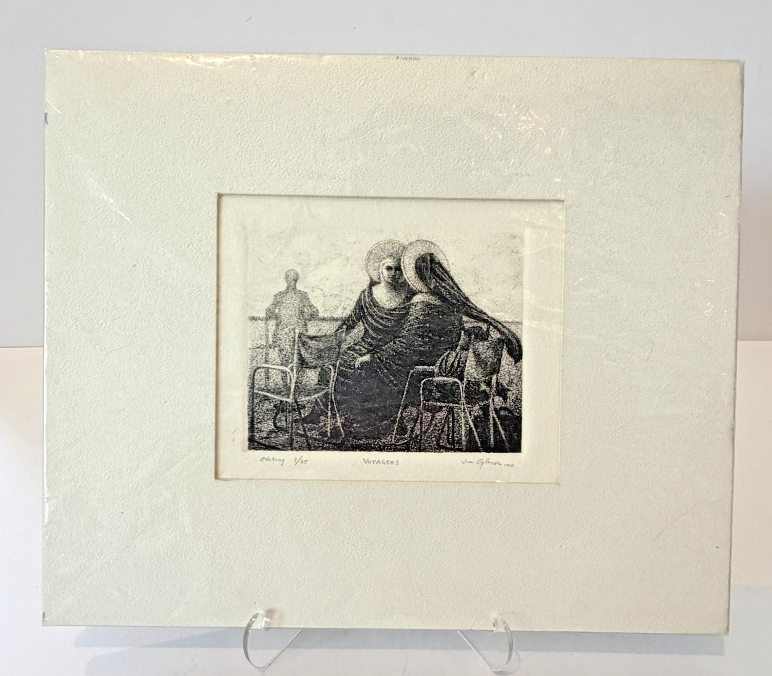 Original Etching Voyagers Jim Egleson Signed Numbered 7/25 Matte 12x10 Art Print