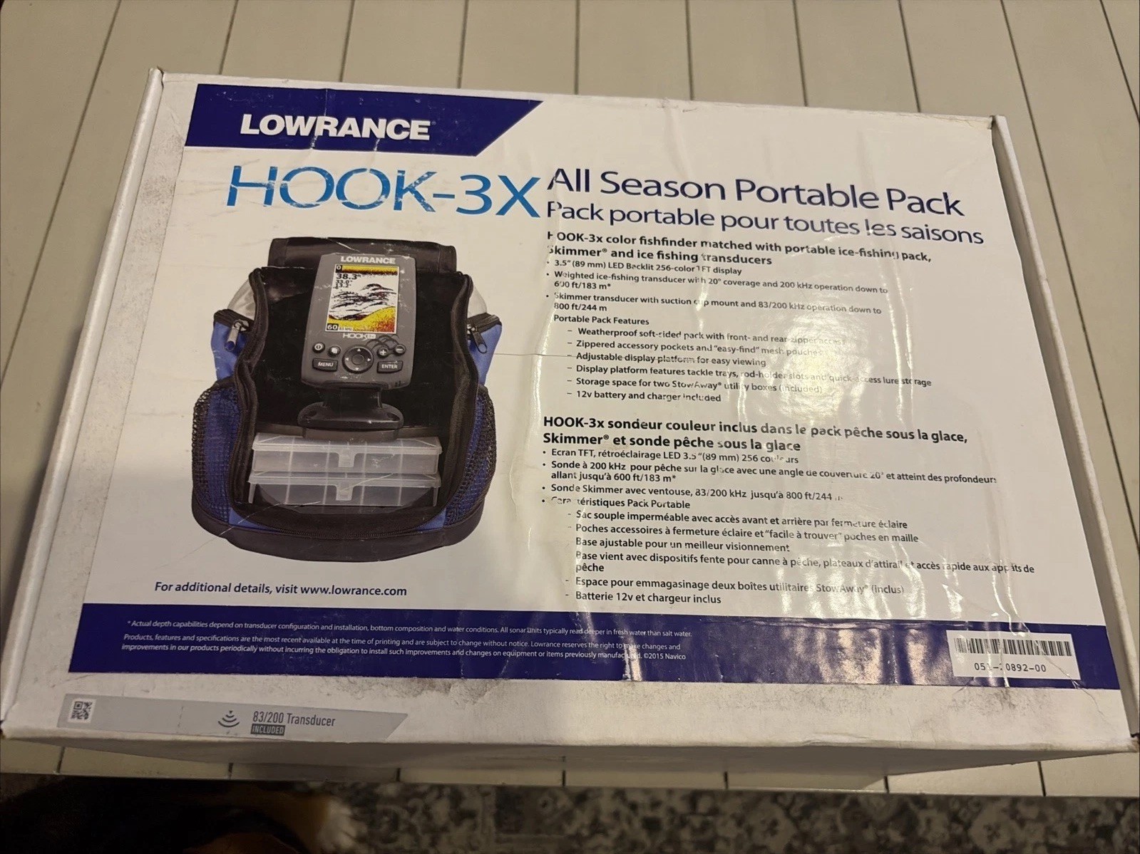 New In Box Lowrance Hook-3X All Season Portable Pack Fish Finder with Transducer New In Box Lowrance Hook-3X All Season Portable Pack Fish Finder with Transducer