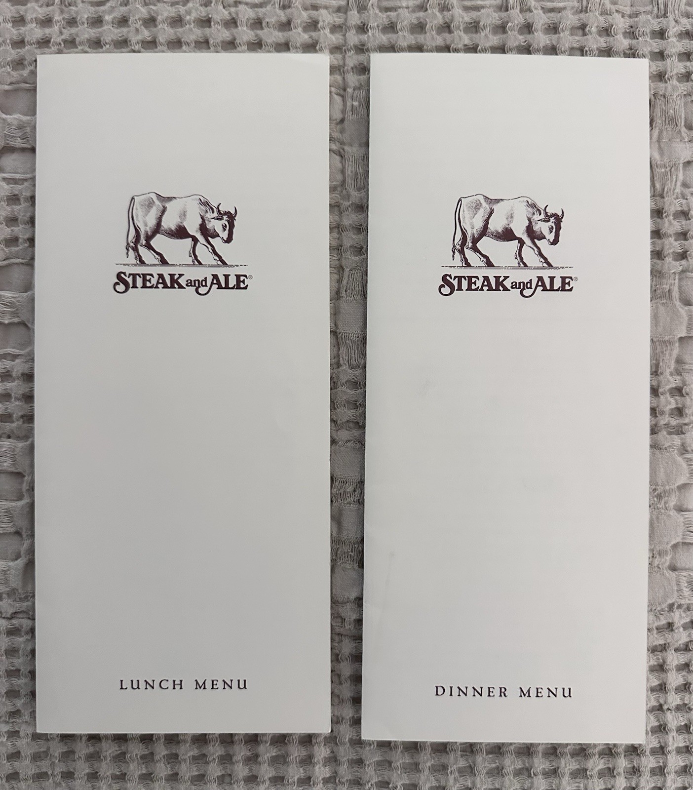 Vintage Steak & Ale Restaurant Lunch and Dinner Menus - Beautiful condition Vintage Steak & Ale Restaurant Lunch and Dinner Menus - Beautiful condition