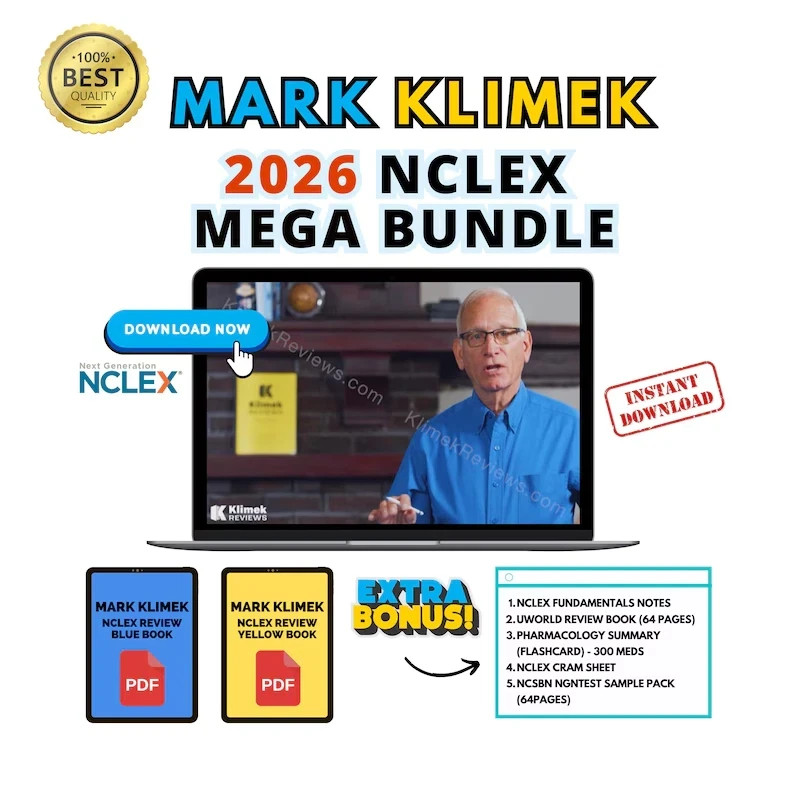 Mark Klimek 2026 Next Gen NCLEX Review Mega Bundle Free sticker included Mark Klimek 2026 Next Gen NCLEX Review Mega Bundle Free sticker included