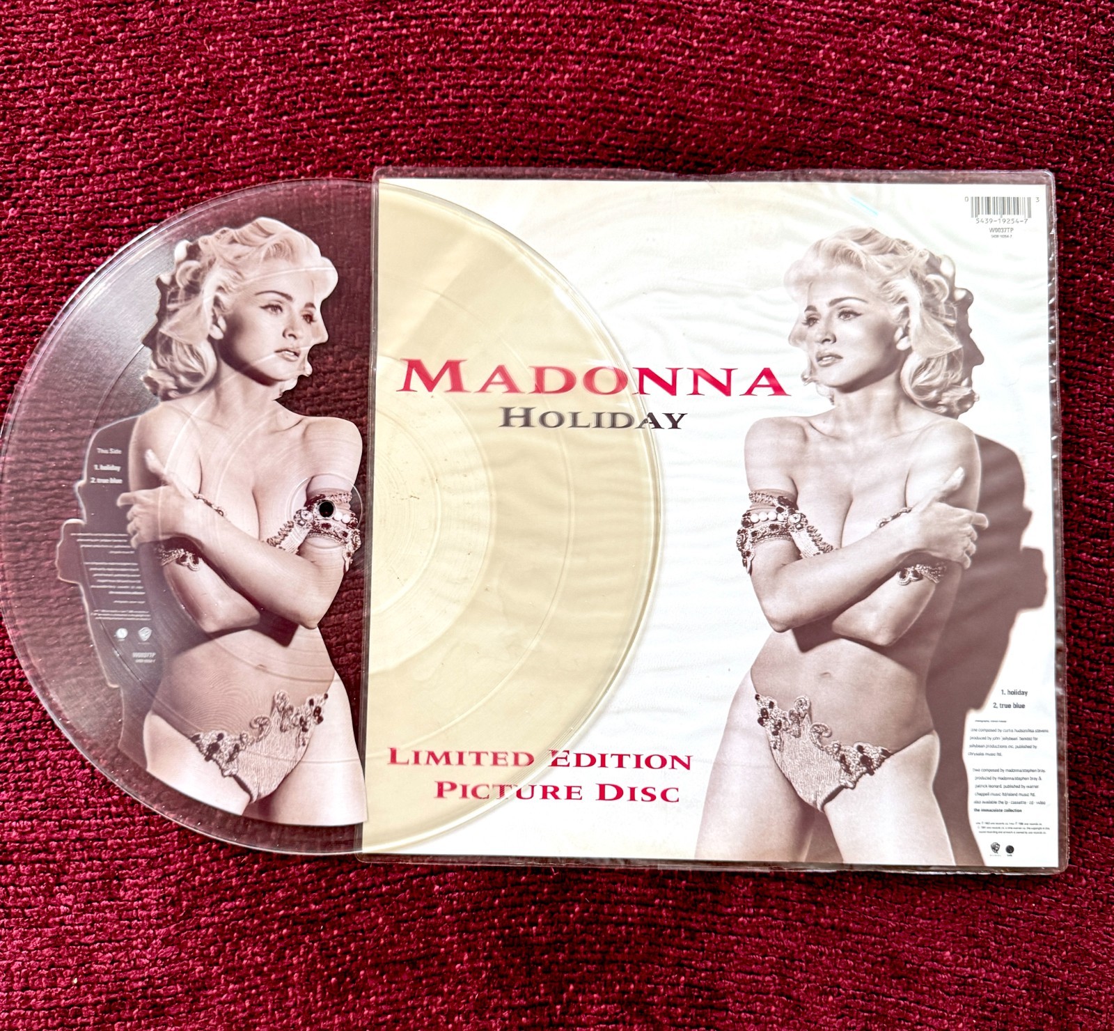 MADONNA HOLIDAY PICTURE DISC RECORD VINYL PROMO BACKING CARD IMMACULATE LP 1990